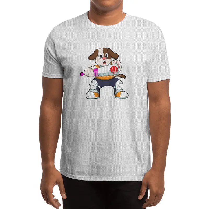 Dog as Batsman with Cricket bat Spor T-Shirt