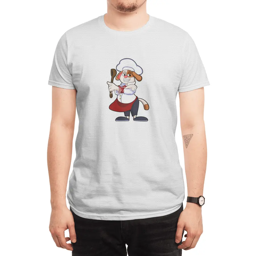 Dog as Cook with Cooking apron & Wooden spoon Spor T-Shirt