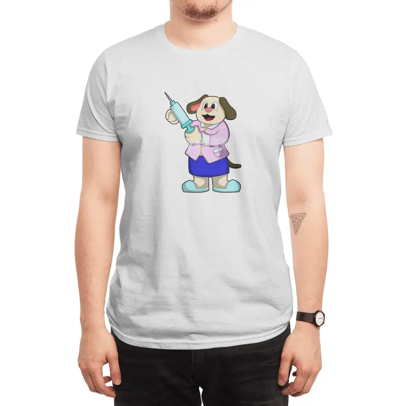Dog as Doctor with Syringe Spor T-Shirt
