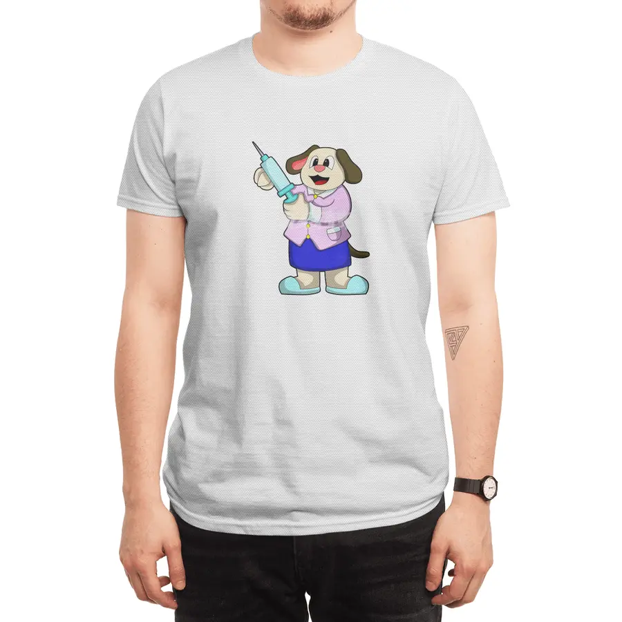 Dog as Doctor with Syringe Spor T-Shirt