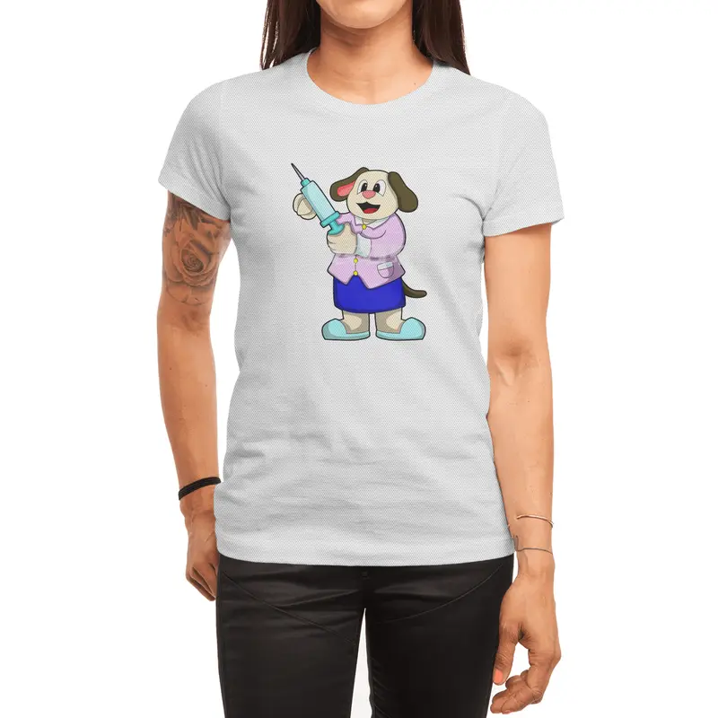 Dog as Doctor with Syringe Spor T-Shirt