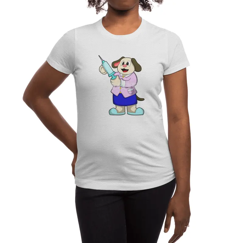 Dog as Doctor with Syringe Spor T-Shirt