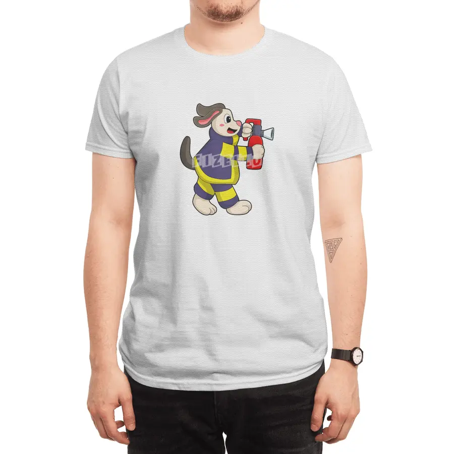Dog as Firefighter with Fire extinguisher Spor T-Shirt