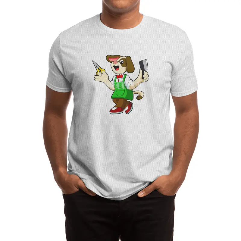 Dog as Hairdresser with Scissors & Comb Spor T-Shirt