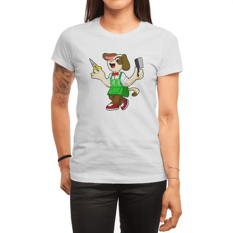 Dog as Hairdresser with Scissors & Comb Spor T-Shirt