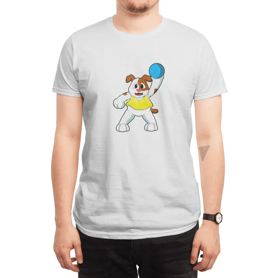 Dog as Handball player with handball Spor T-Shirt