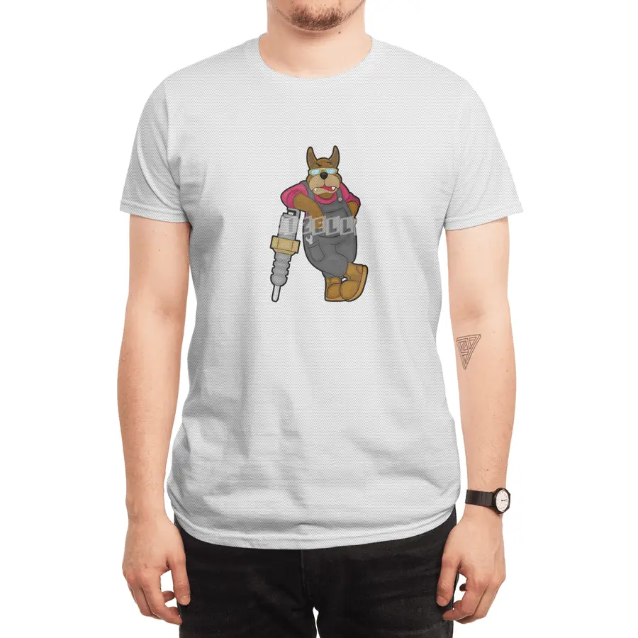 Dog as Mechanic with Spark plug Spor T-Shirt