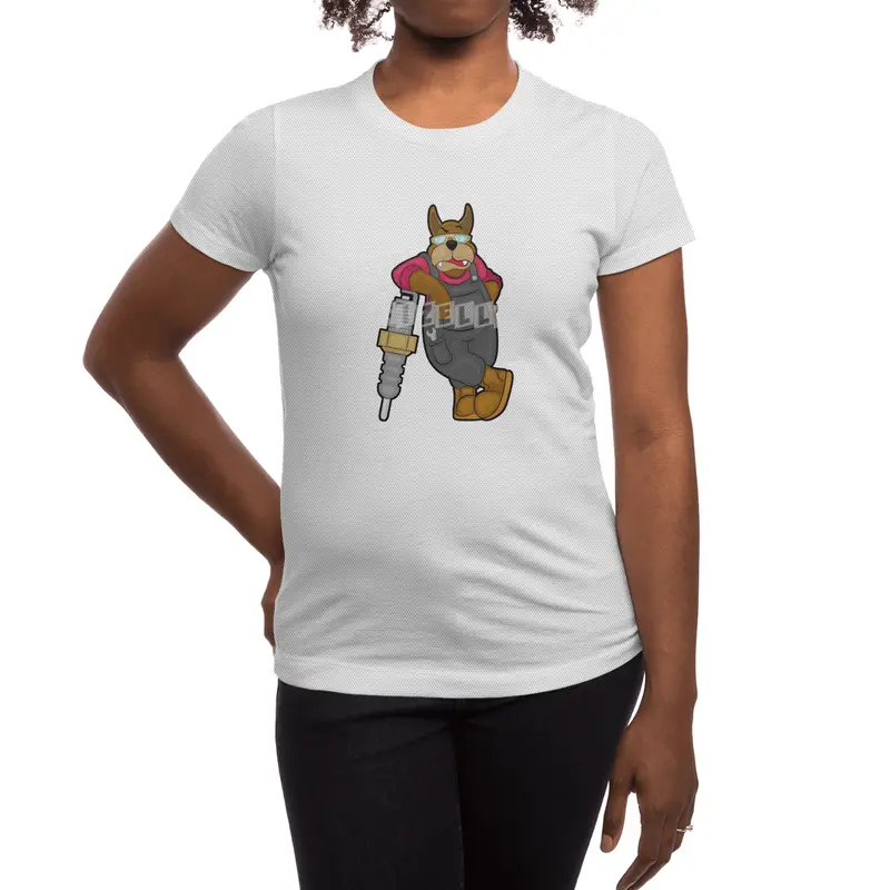 Dog as Mechanic with Spark plug Spor T-Shirt