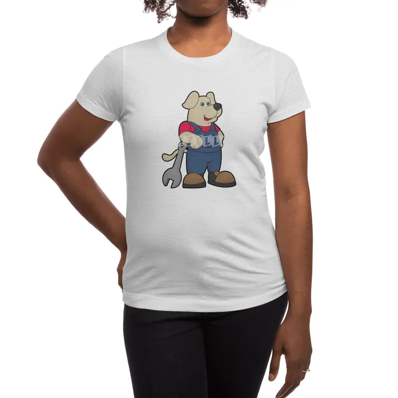 Dog as Mechanic with Wrench Spor T-Shirt