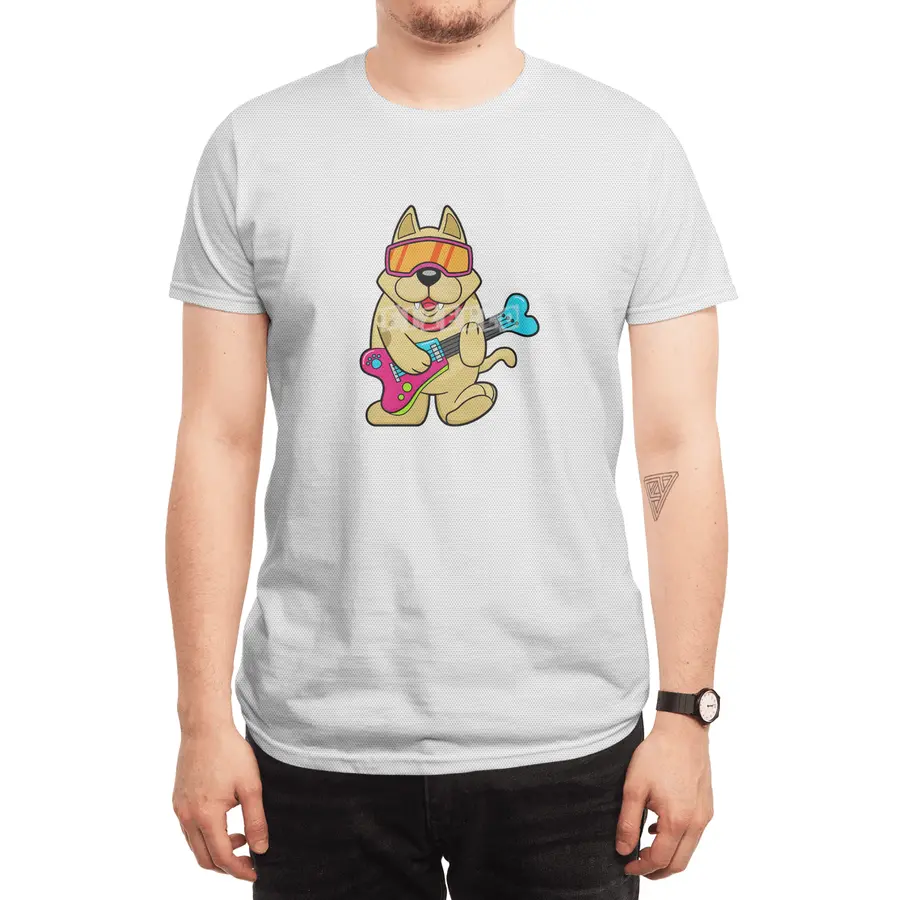 Dog as Musican with Guitar Spor T-Shirt