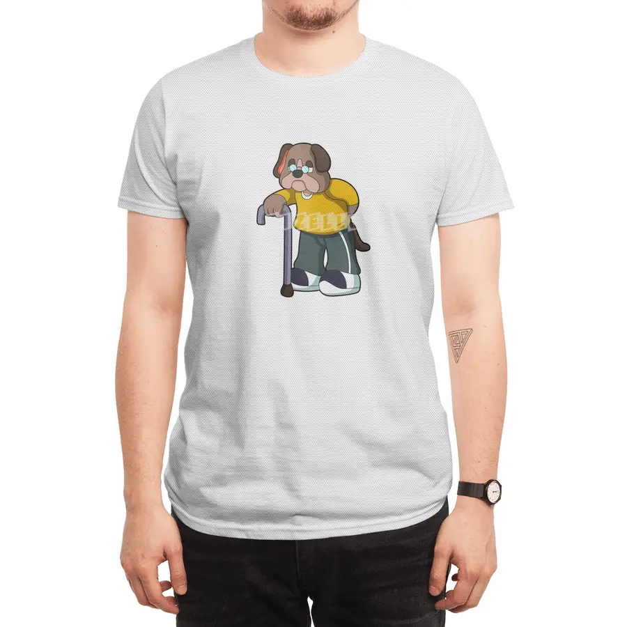 Dog as Pensioner with Walking aid Spor T-Shirt