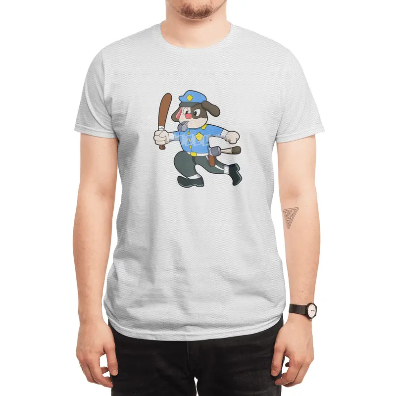 Dog as Police officer with Baton - Police Spor T-Shirt