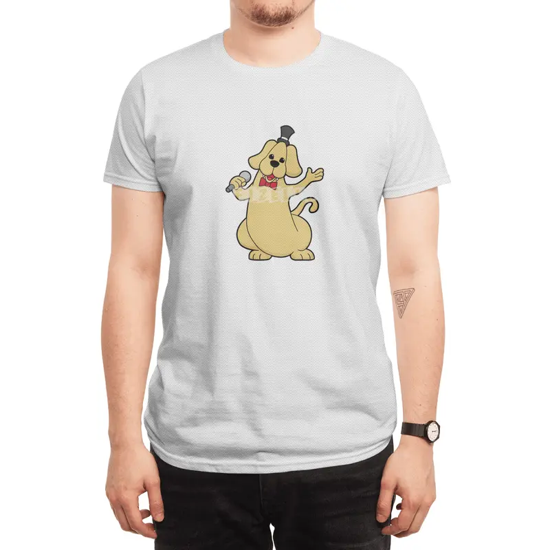 Dog as Singer with Microphone Spor T-Shirt