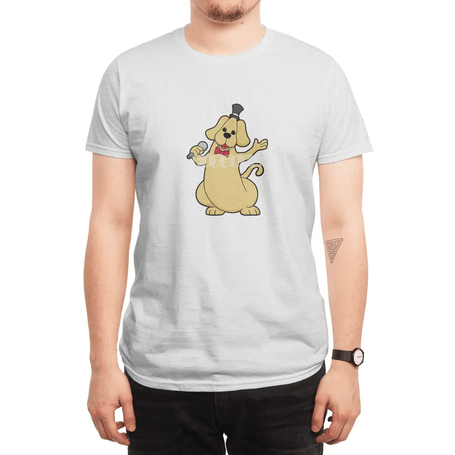 Dog as Singer with Microphone Spor T-Shirt