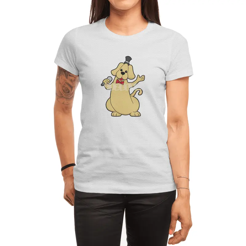 Dog as Singer with Microphone Spor T-Shirt