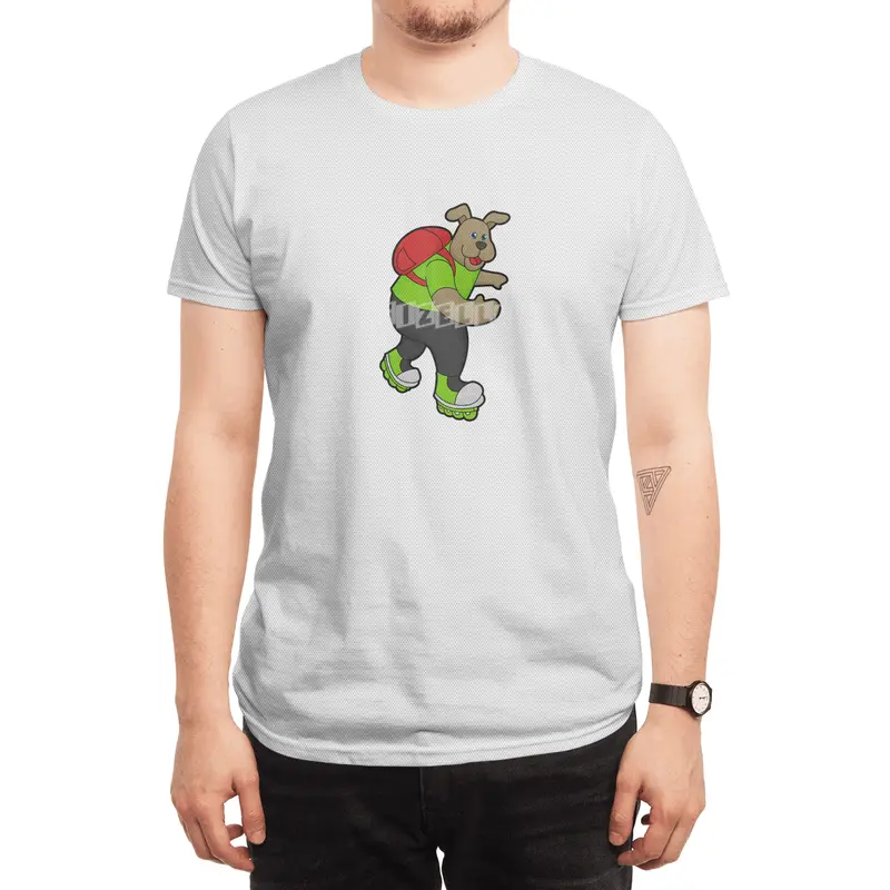 Dog as Skater with Inline skates & Backpack Spor T-Shirt