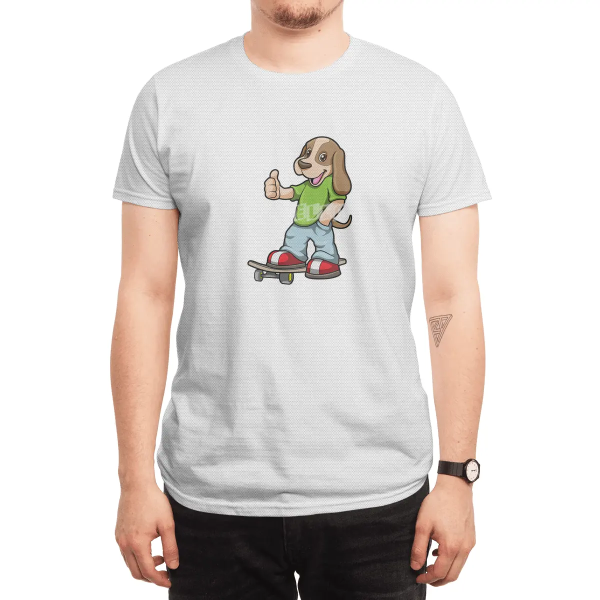 Dog as Skater with Skateboard Spor T-Shirt
