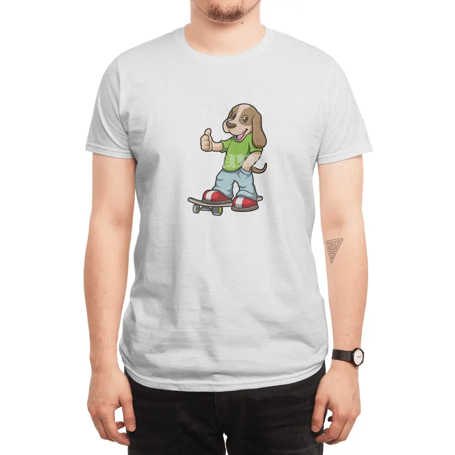 Dog as Skater with Skateboard Spor T-Shirt