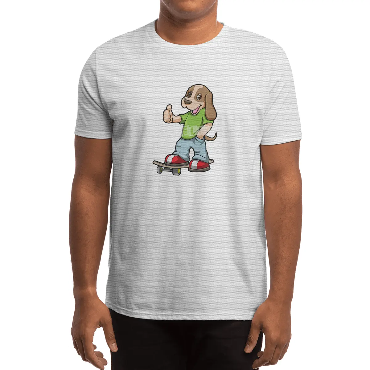 Dog as Skater with Skateboard Spor T-Shirt