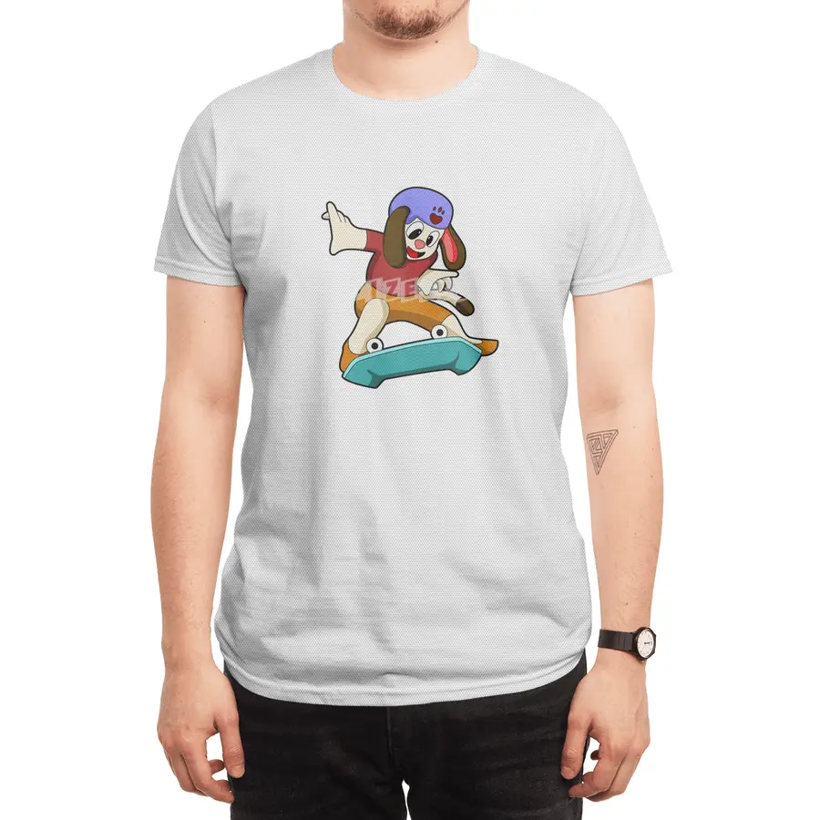 Dog as Skater with Skateboard Spor T-Shirt