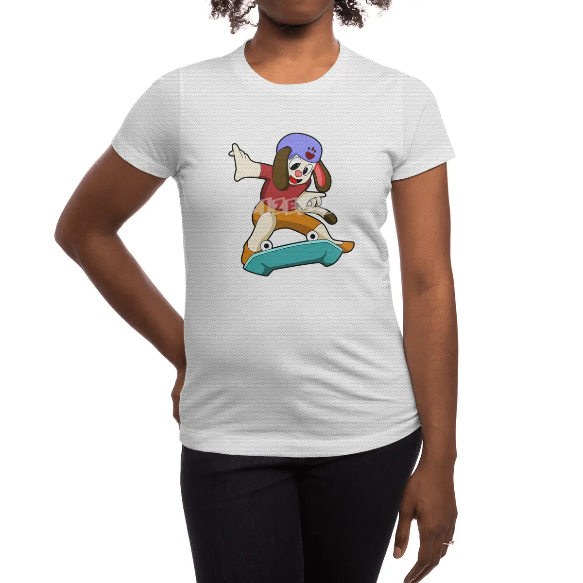 Dog as Skater with Skateboard Spor T-Shirt
