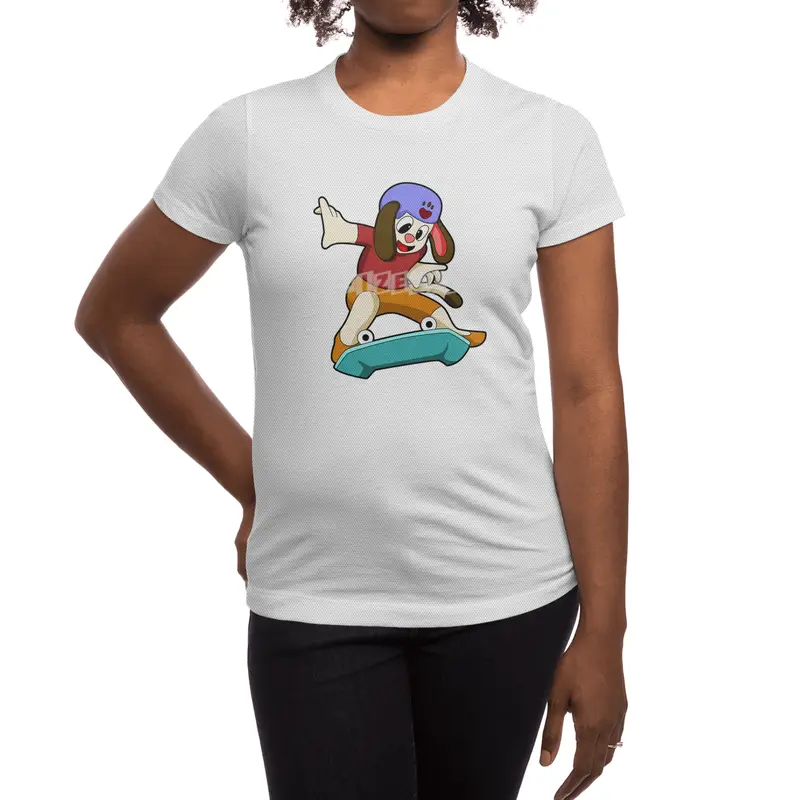 Dog as Skater with Skateboard Spor T-Shirt