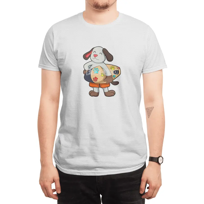 Dog as Surfer with Surfboard Spor T-Shirt