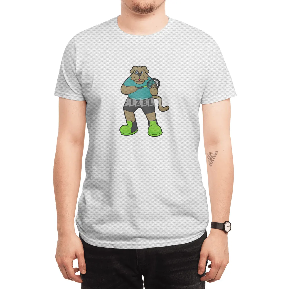 Dog as Tennis player with Tennis racket Spor T-Shirt