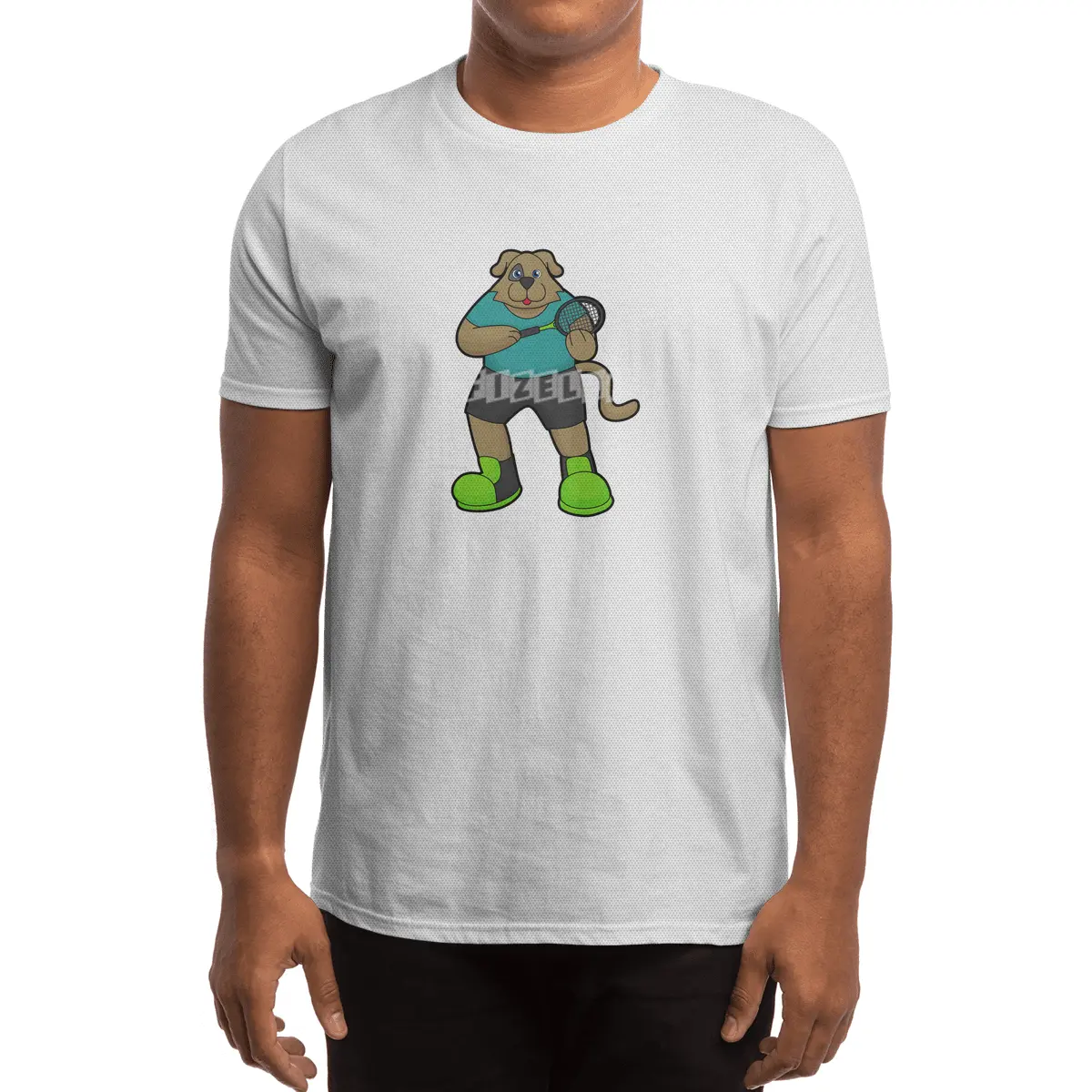Dog as Tennis player with Tennis racket Spor T-Shirt