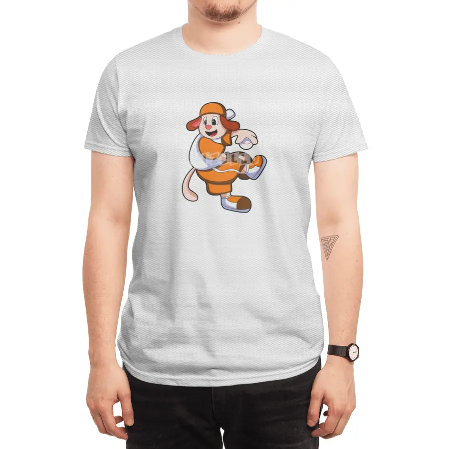 Dog at Baseball Sports & Cap Spor T-Shirt