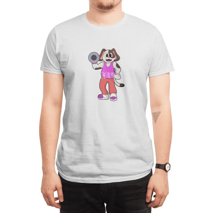 Dog at Bodybuilding with Dumbbell Spor T-Shirt