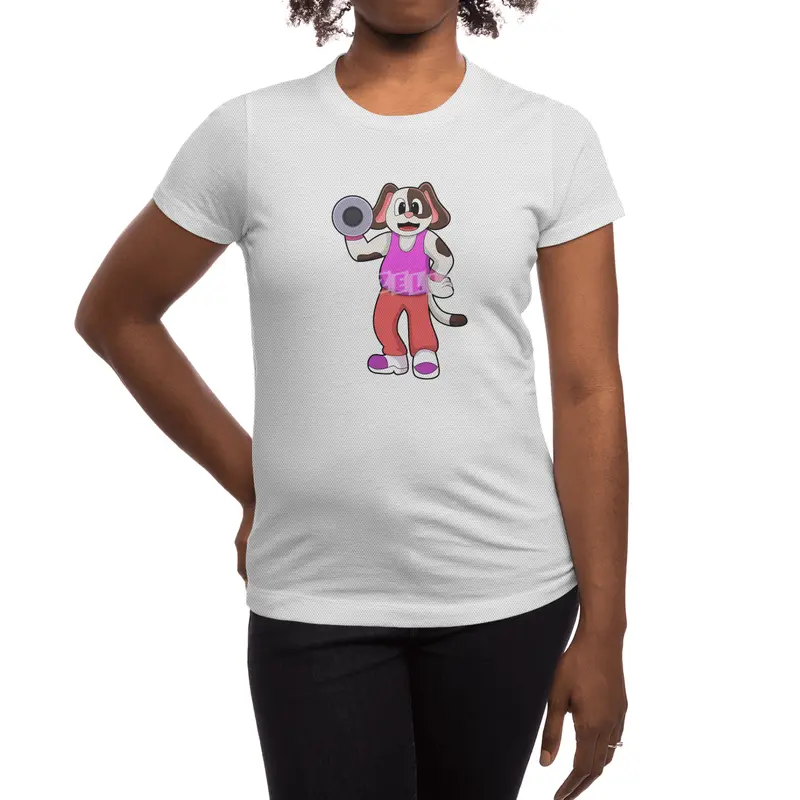 Dog at Bodybuilding with Dumbbell Spor T-Shirt