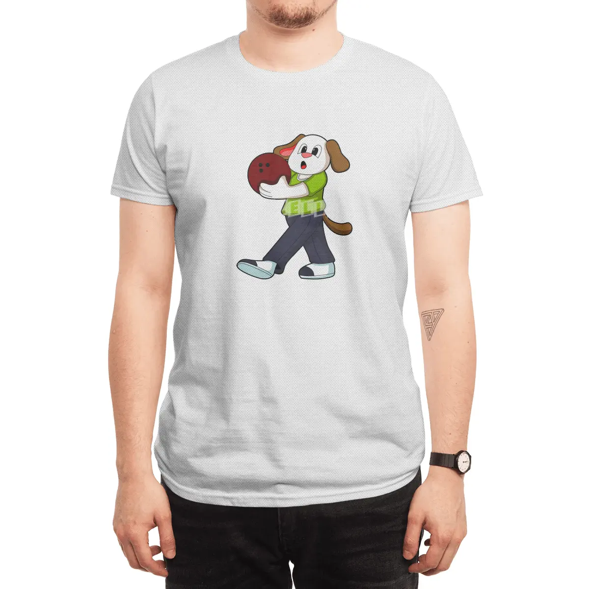 Dog at Bowling with Bowling ball Spor T-Shirt