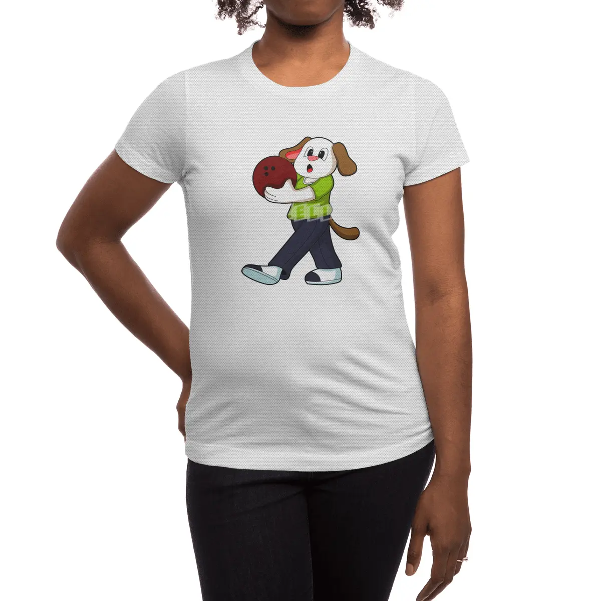 Dog at Bowling with Bowling ball Spor T-Shirt