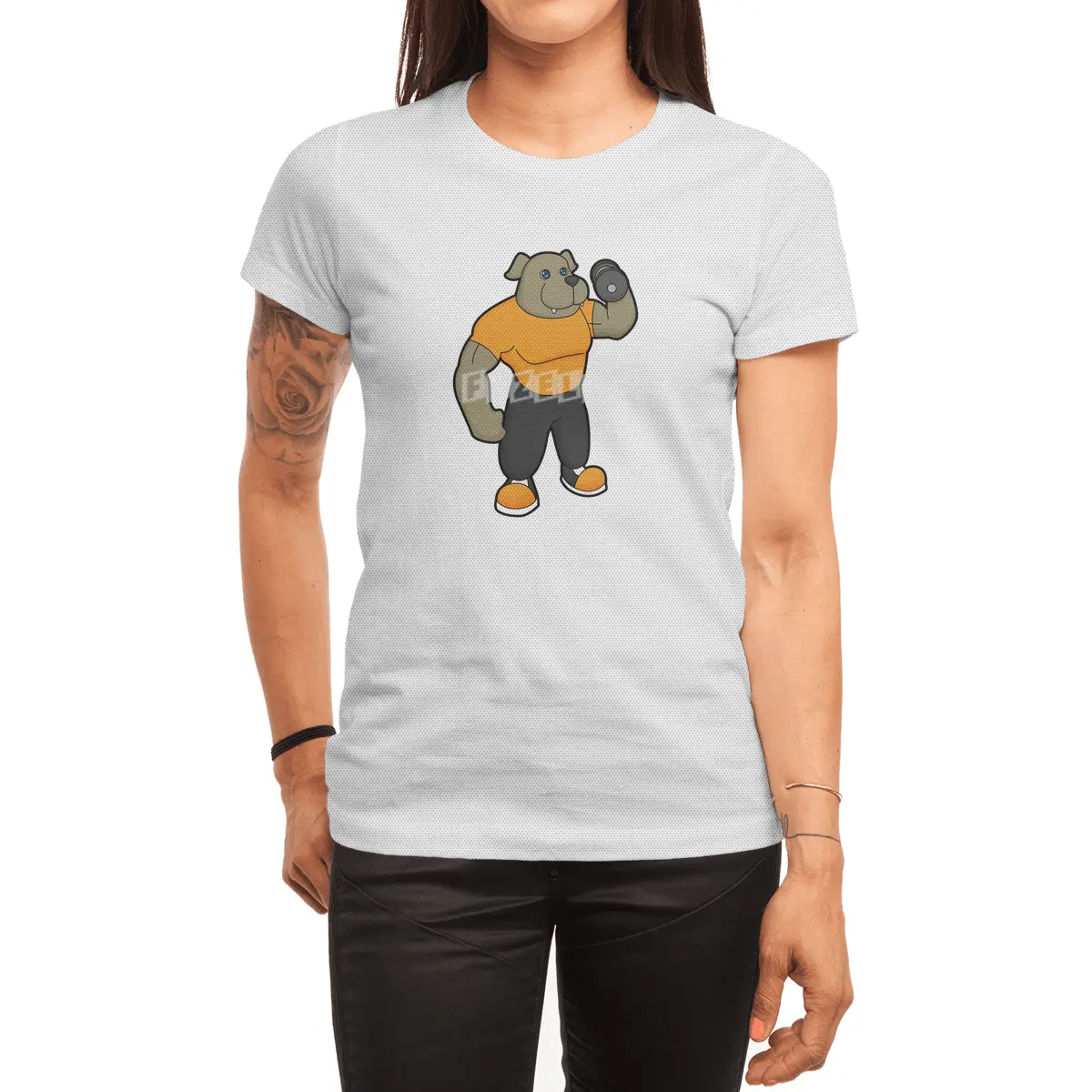 Dog at Fitness with Dumbbell Spor T-Shirt