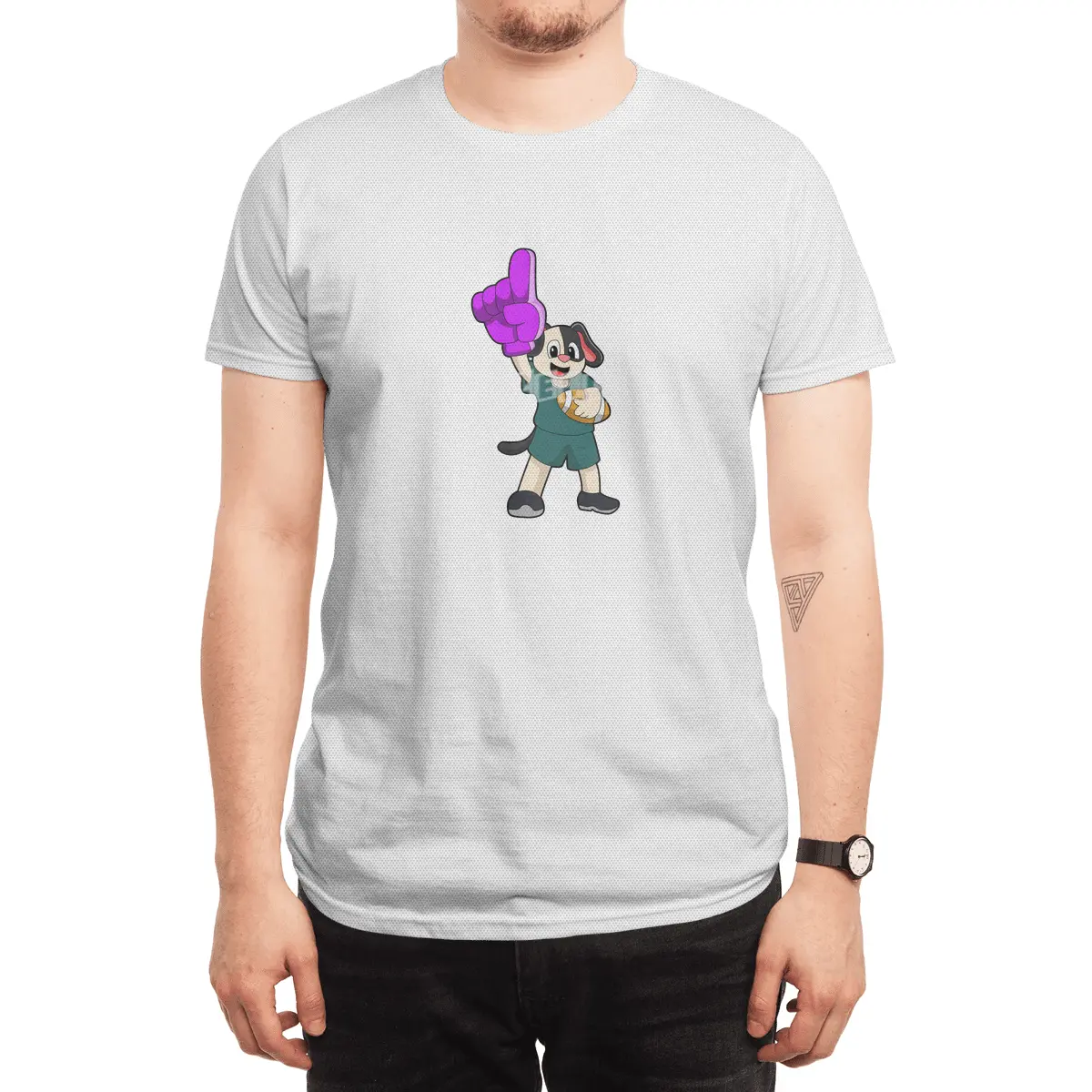 Dog at Football Sports Spor T-Shirt