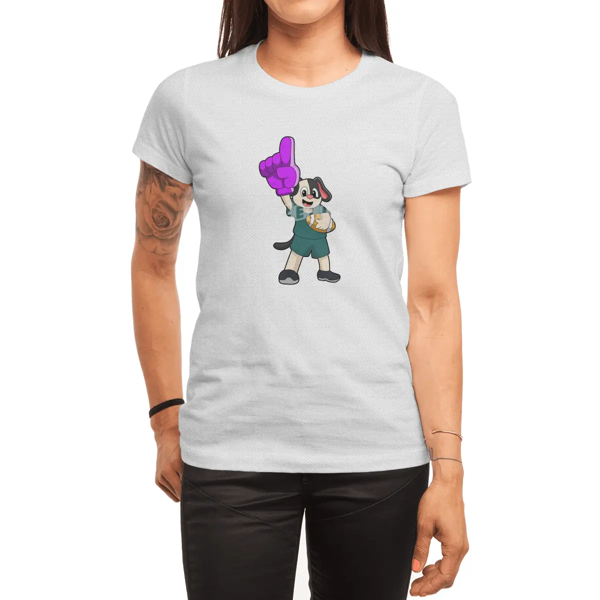 Dog at Football Sports Spor T-Shirt
