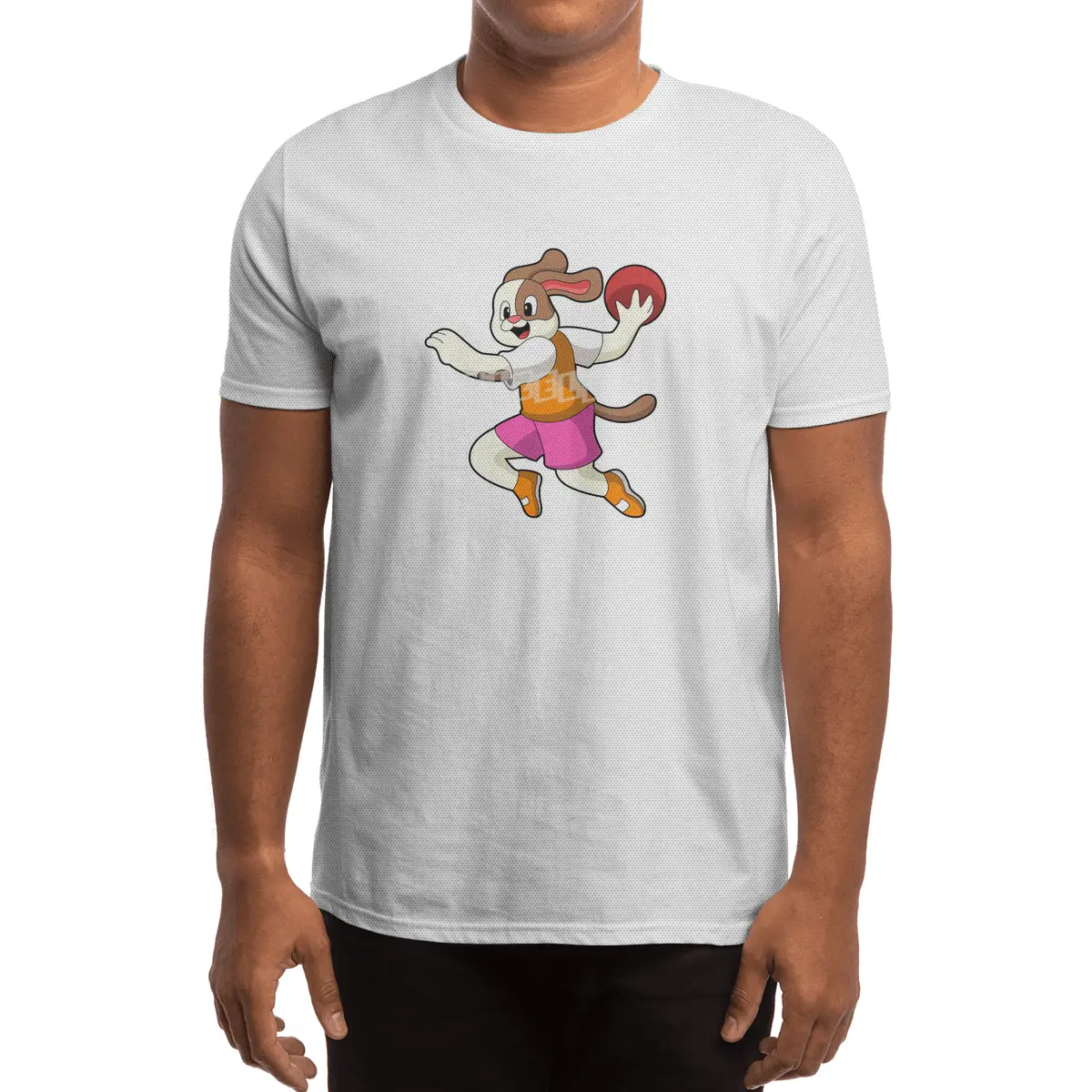Dog at Handball player with Handball Spor T-Shirt