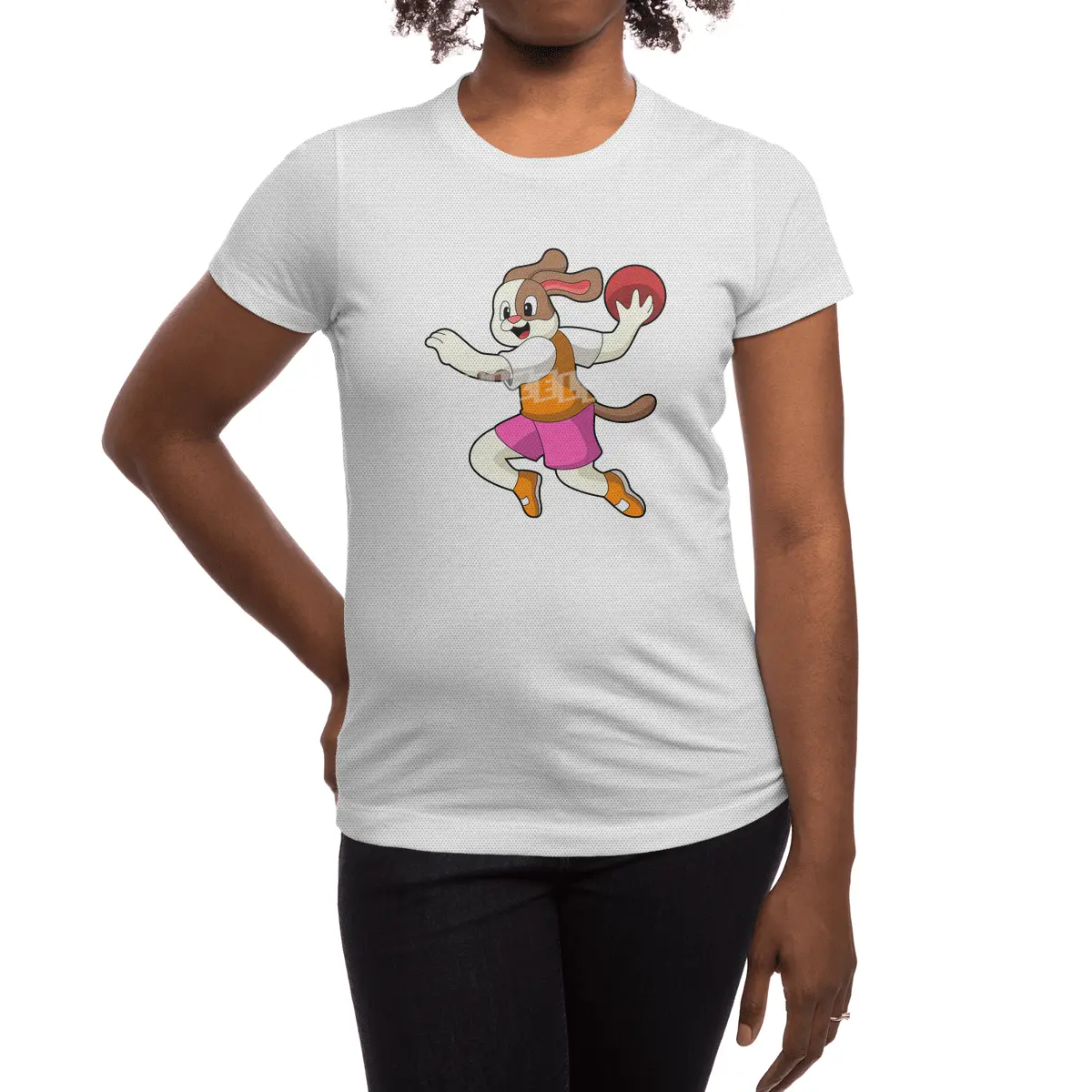 Dog at Handball player with Handball Spor T-Shirt