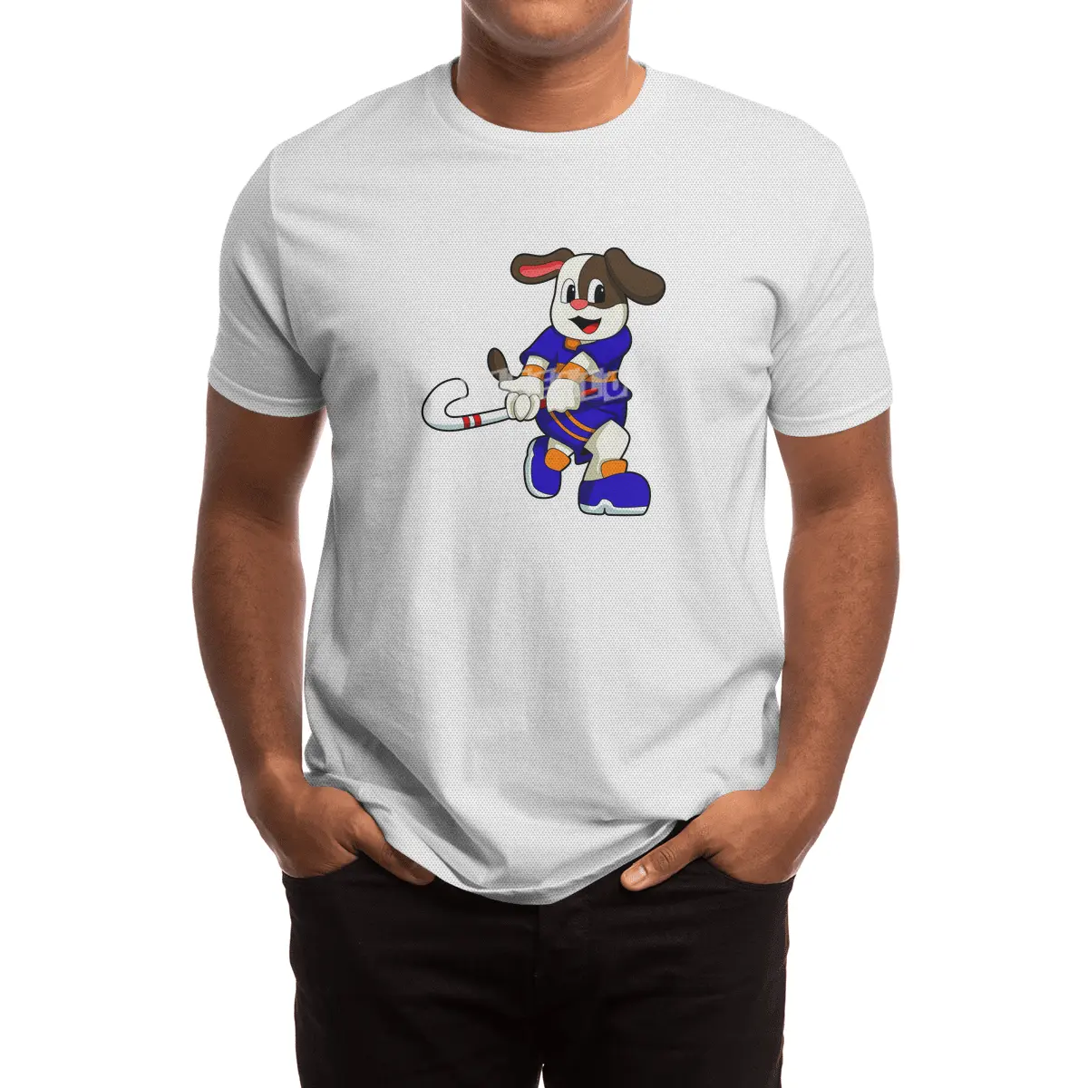 Dog at Hockey with Hockey stick Spor T-Shirt