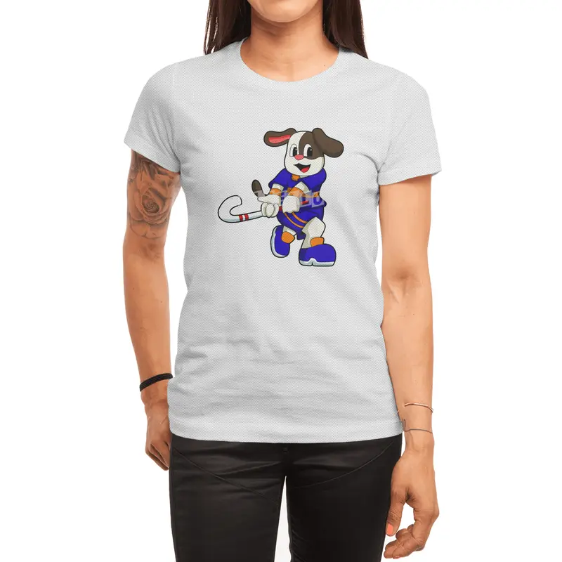 Dog at Hockey with Hockey stick Spor T-Shirt