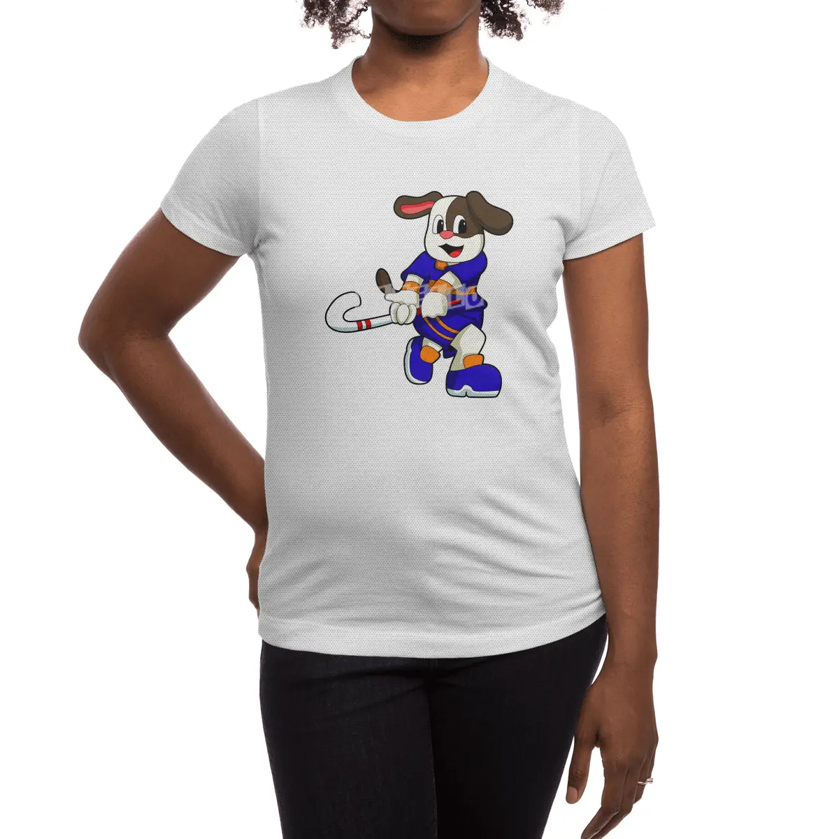Dog at Hockey with Hockey stick Spor T-Shirt