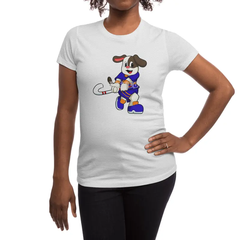Dog at Hockey with Hockey stick Spor T-Shirt