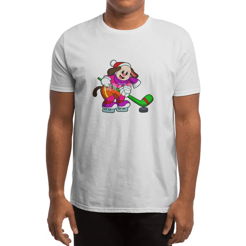 Dog at Ice hockey with Ice hockey stick & Puck Spor T-Shirt