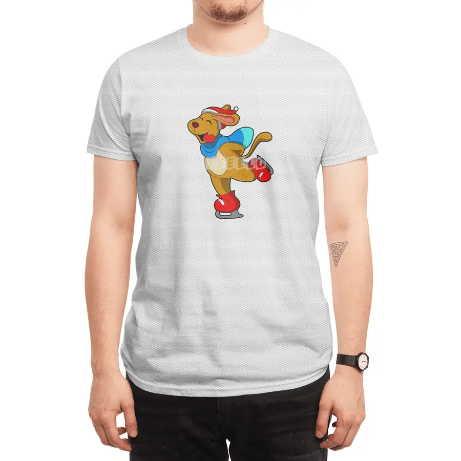 Dog at Ice skating with Ice skates Spor T-Shirt