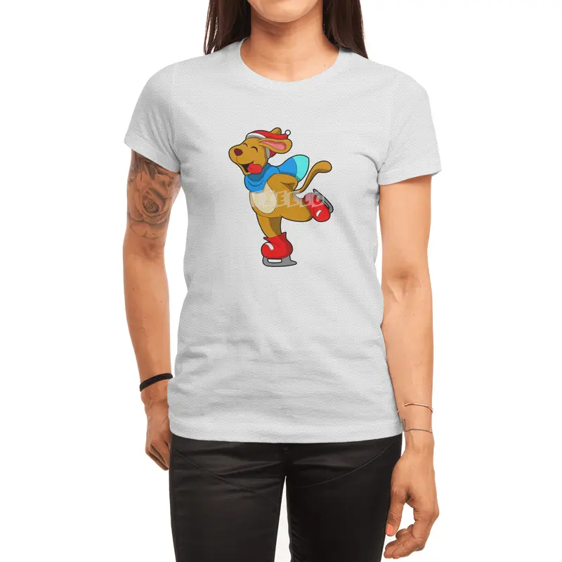 Dog at Ice skating with Ice skates Spor T-Shirt