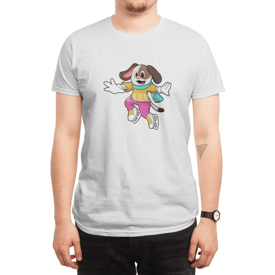 Dog at Ice skating with Ice skates Spor T-Shirt