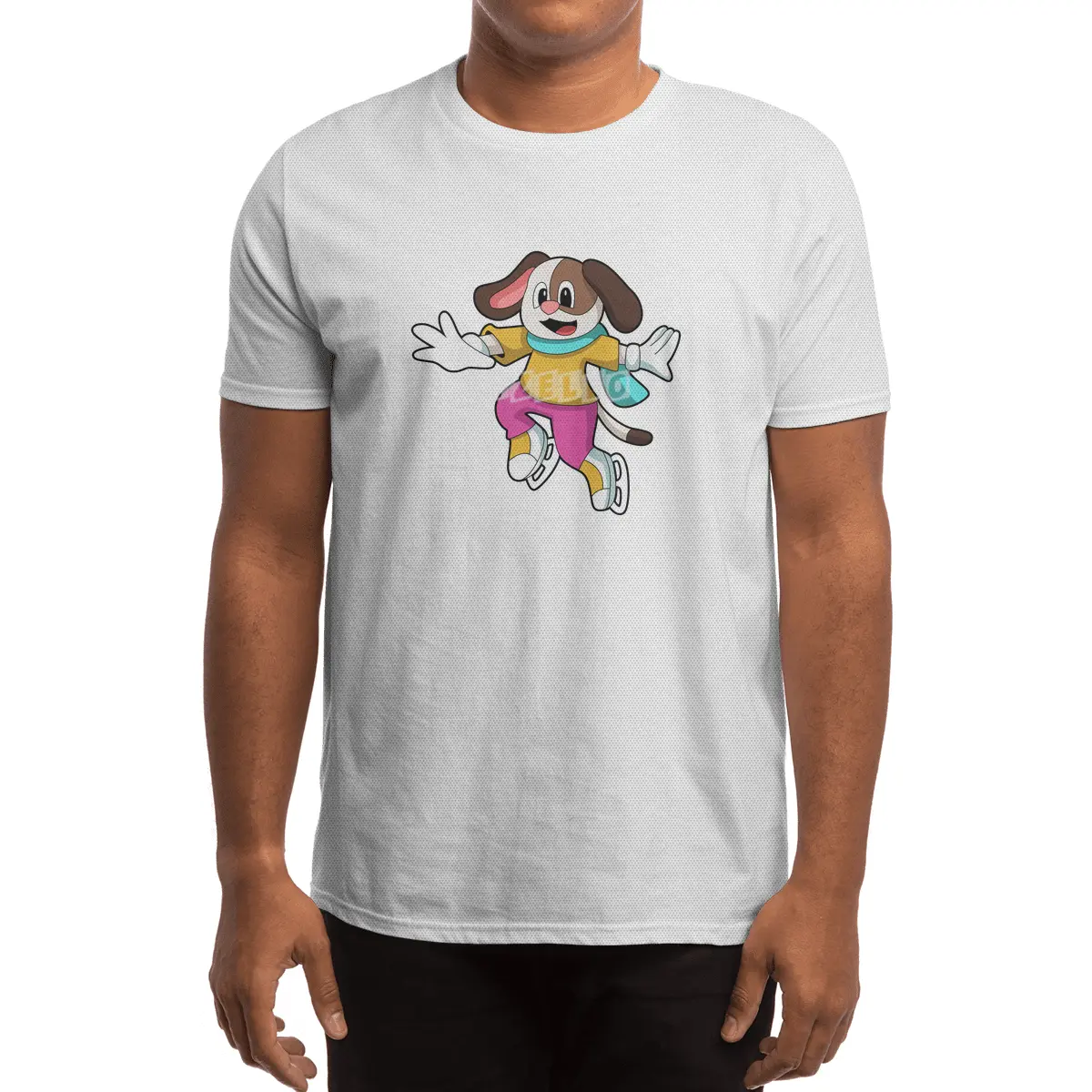 Dog at Ice skating with Ice skates Spor T-Shirt