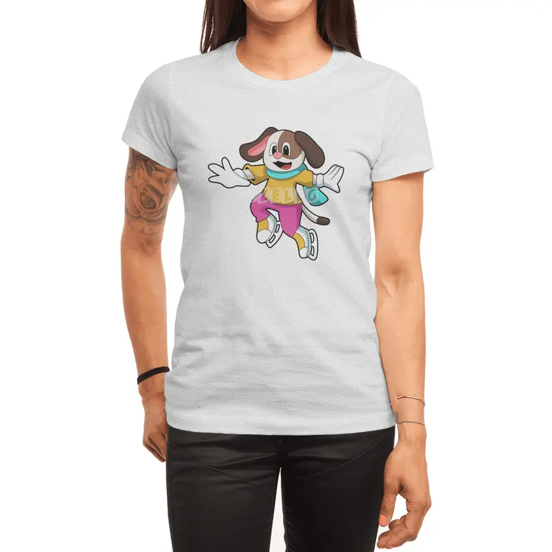 Dog at Ice skating with Ice skates Spor T-Shirt