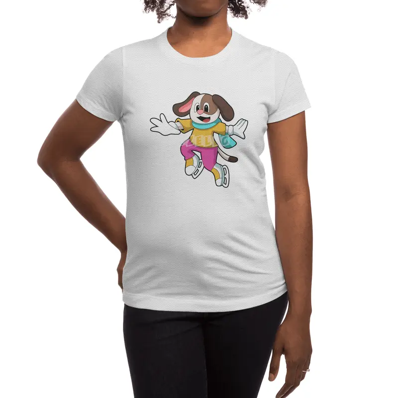 Dog at Ice skating with Ice skates Spor T-Shirt